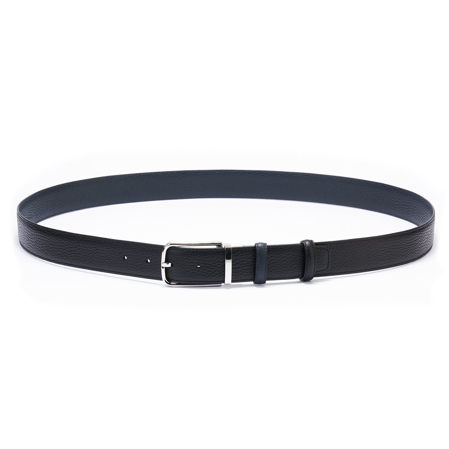 BELTLEY LuxeAffair Reversible Black/Navy Blue Belt 1.38" Width