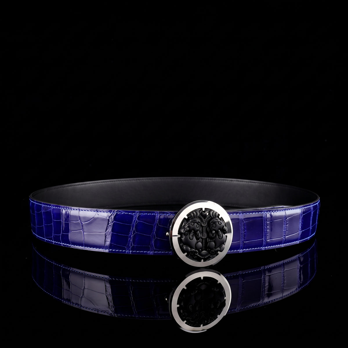 BELTLEY Luxury Alligator Belt WIth Unique Pixiu Buckle