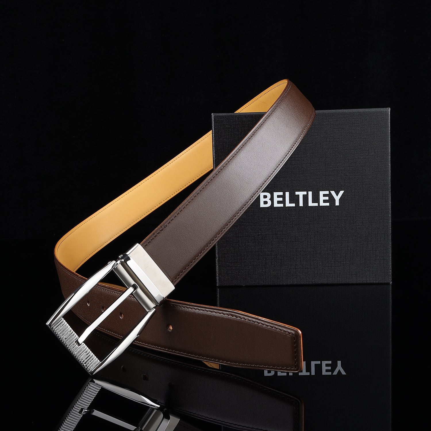 BELTLEY Men's Calfskin Casual Belt – Everyday Belt