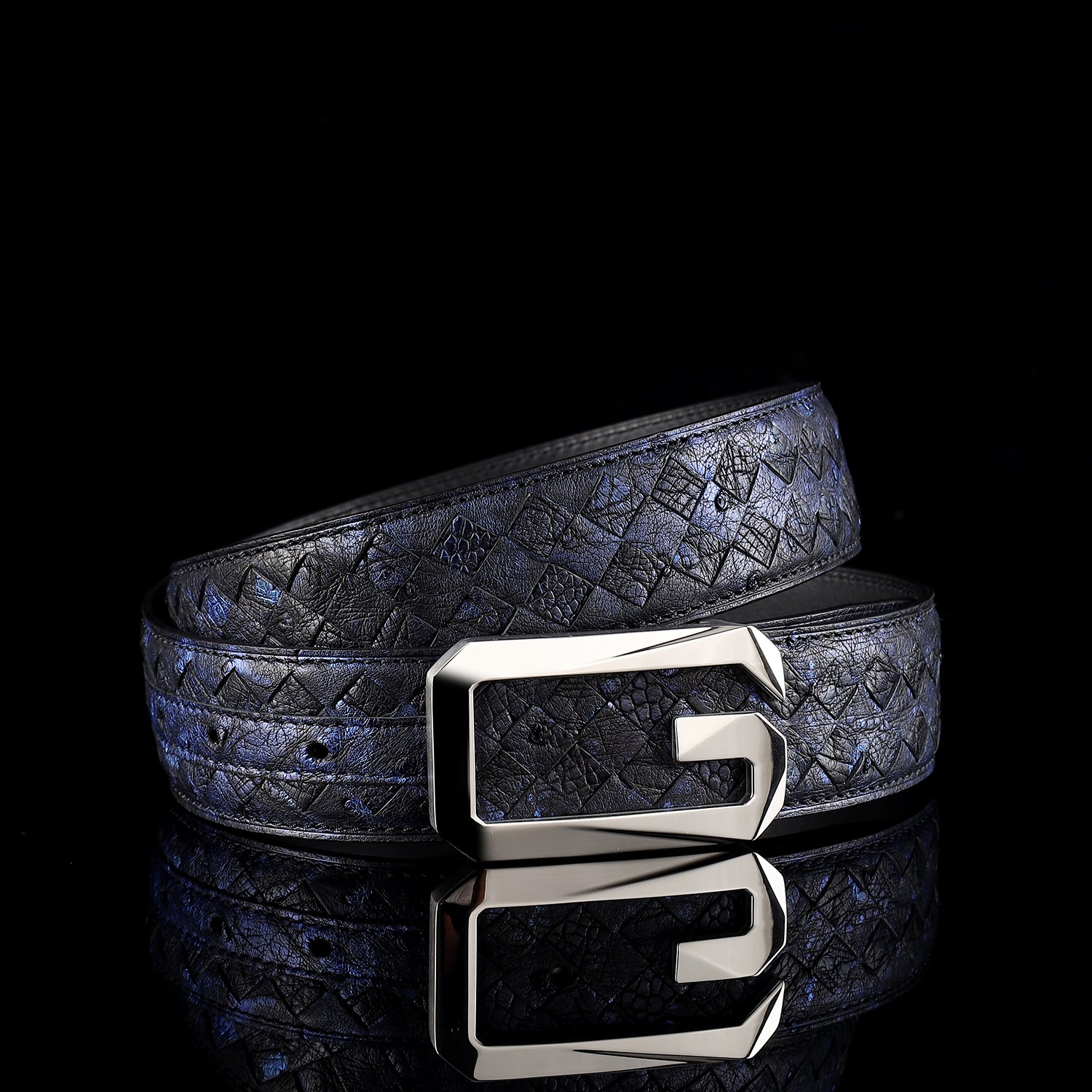 Men’s Handwoven Ostrich Leather Belt With G Buckle — packaging | BELTLEY