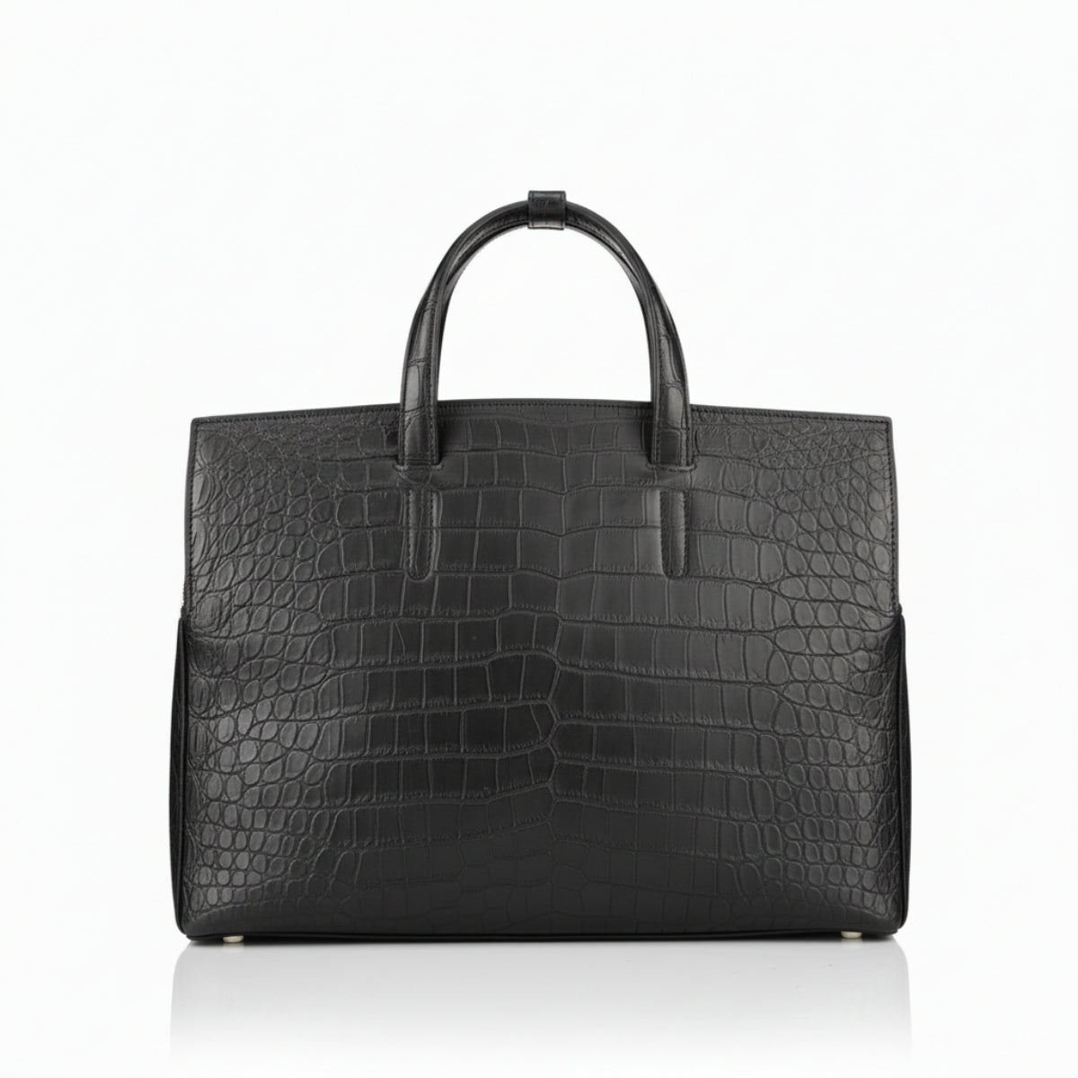 BELTLEY Onyx Black Crocodile CEO Tote |  Briefcase for Men