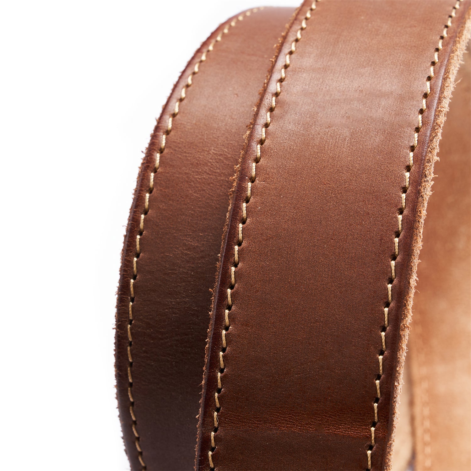 BELTLEY Premium Brown Leather Belt - Hand-Antiqued, Suede Back, Raw Edge, 1.5 Inches