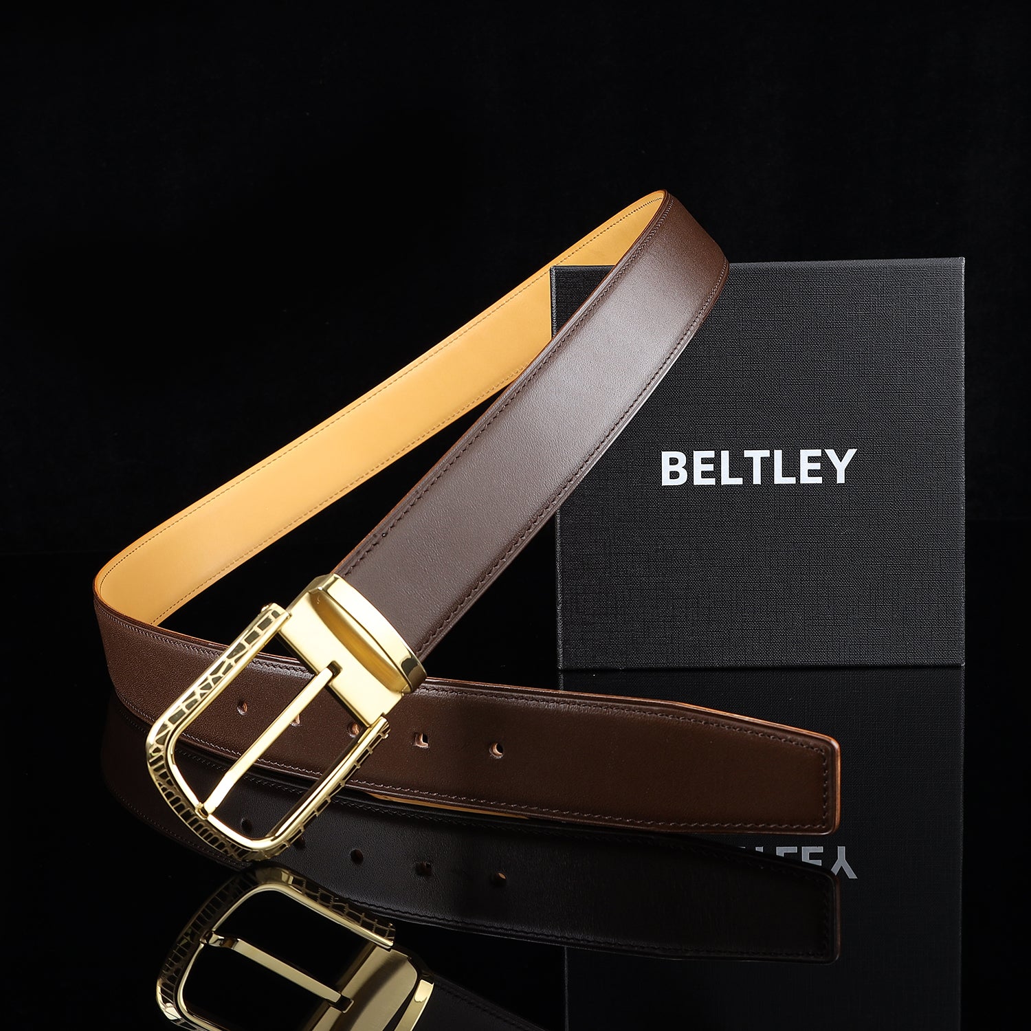 BELTLEY Premium Calfskin Everyday Belt for Men