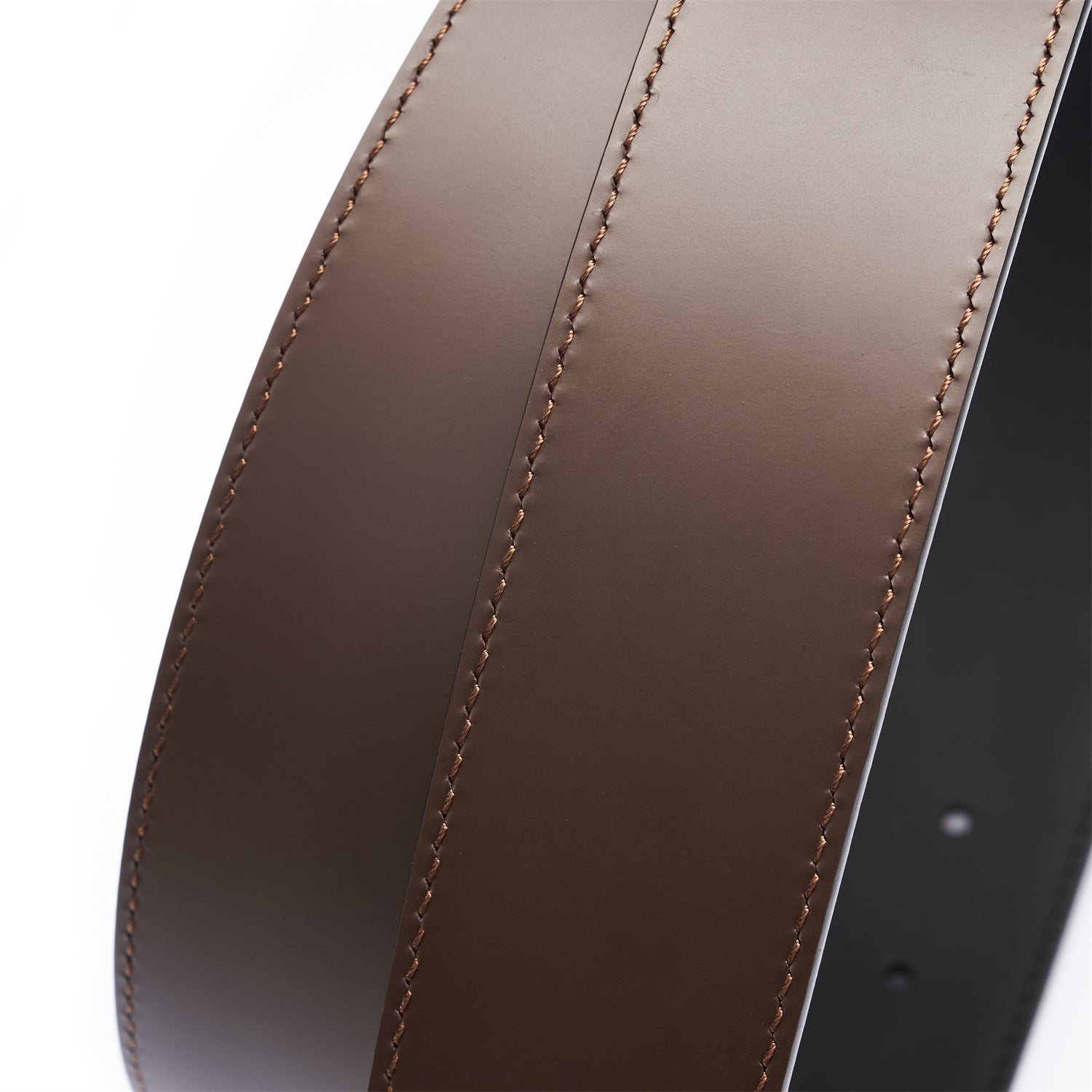 BELTLEY Premium Dual-Layer  Brown  Leather Belt With Plate Buckle - 1.5" Width