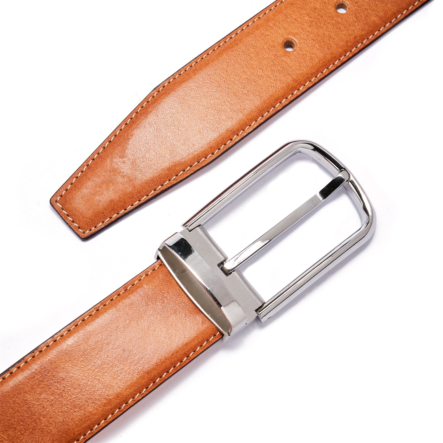 BELTLEY Premium Full-Grain Calfskin Leather Belt – 1.38” Orange | Unisex