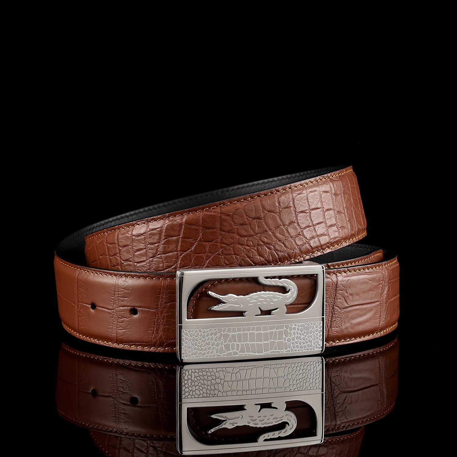 Real Crocodile Leather Belt for Men — additional view 15 | BELTLEY