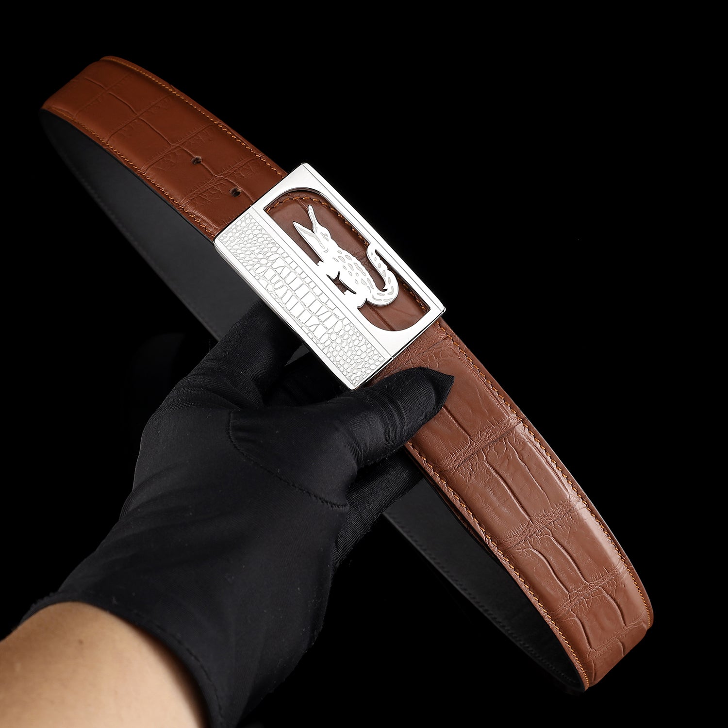 Real Crocodile Leather Belt for Men — additional view 11 | BELTLEY