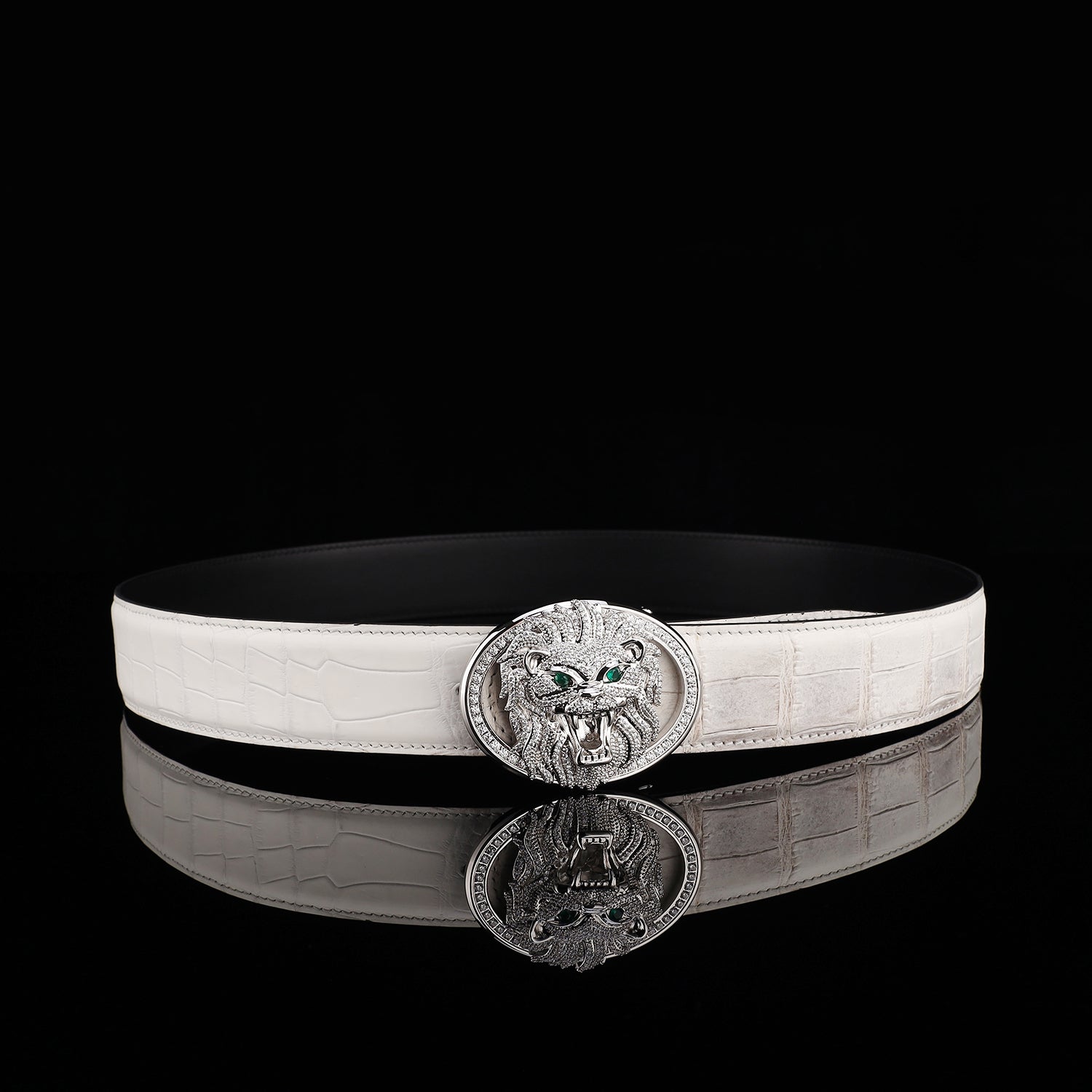 BELTLEY Real Himalayan Crocodile Skin Belt For Men