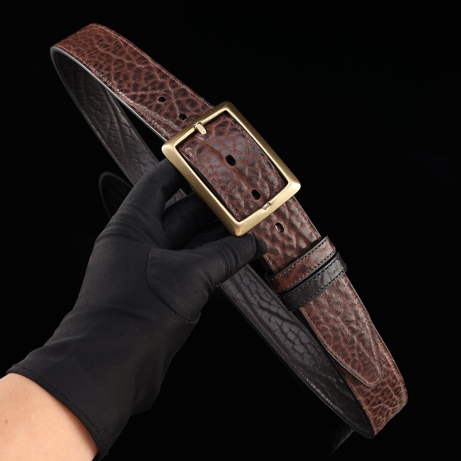 BELTLEY Reversible Full-Grain Leather Belt-Black and Brown