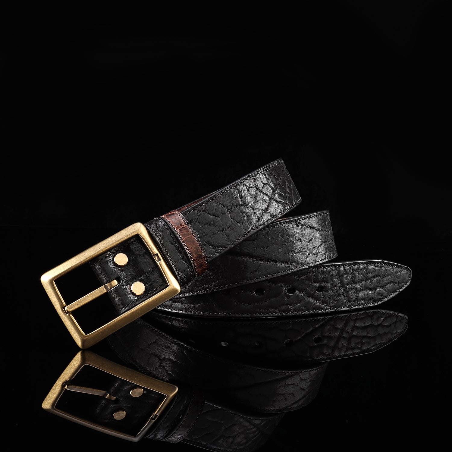 BELTLEY Reversible Full-Grain Leather Belt-Black and Brown