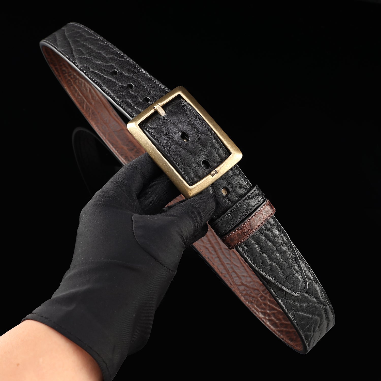 BELTLEY Reversible Full-Grain Leather Belt-Black and Brown