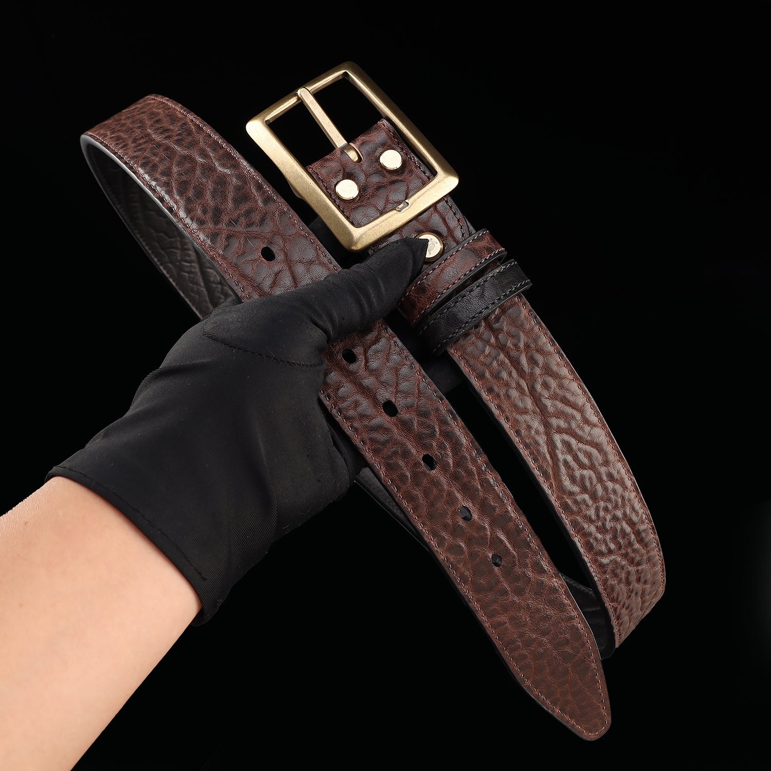 BELTLEY Reversible Leather Belt- Brown and Black