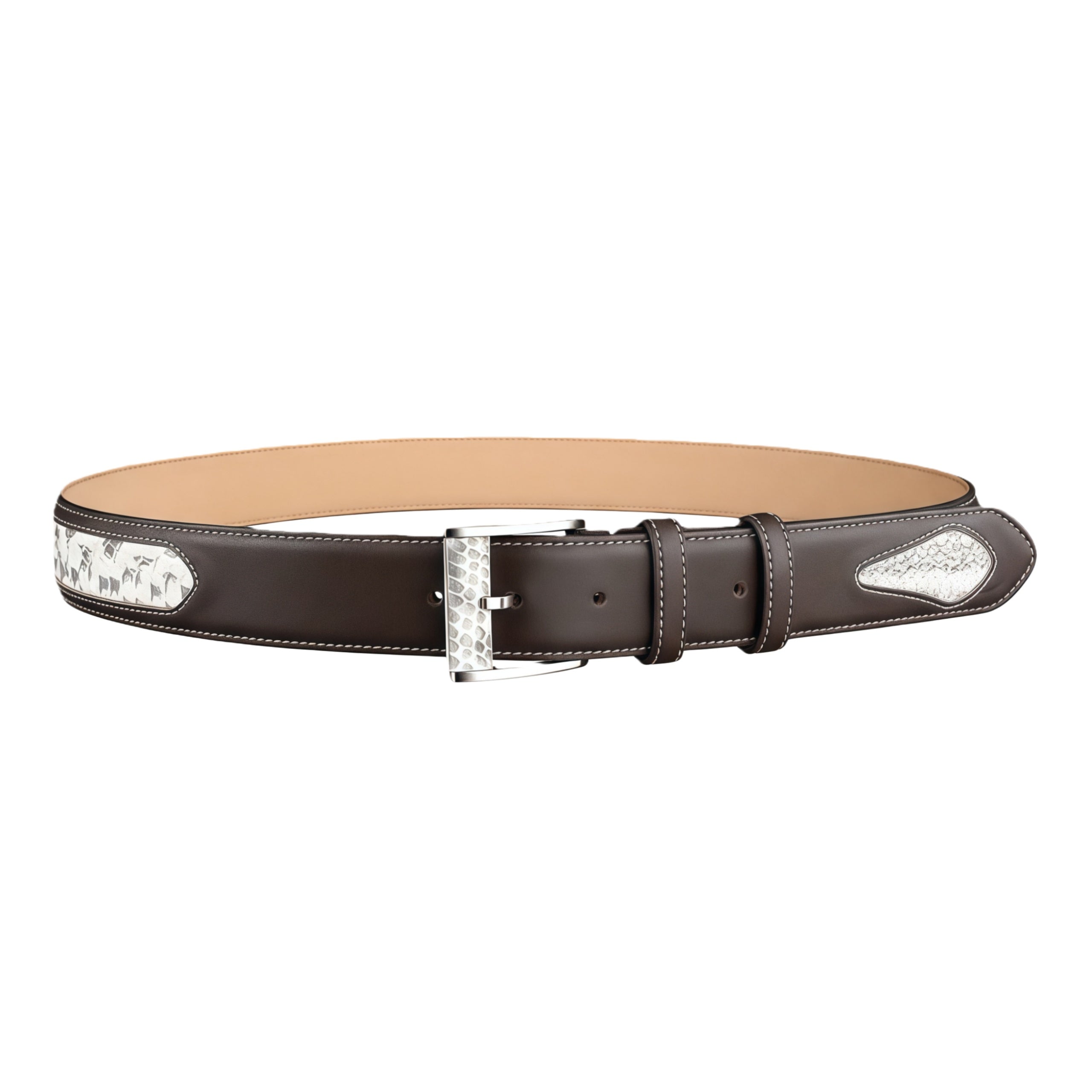 BELTLEY Signature Two-Tone Python Inlay Belt