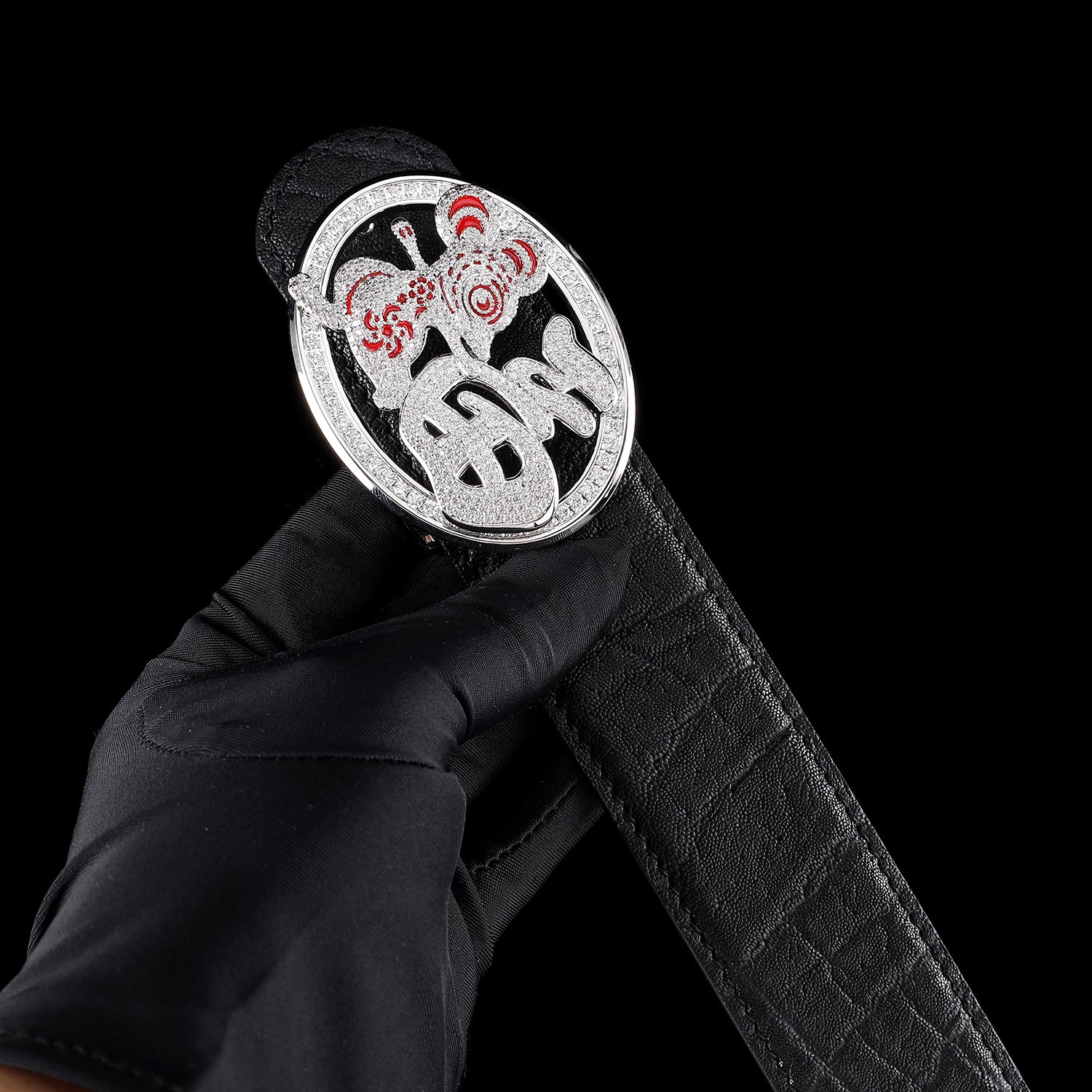 BELTLEY Unique (LUCKY Jerry) Buckle Elephant Belt 1.5 Inches-Black Color