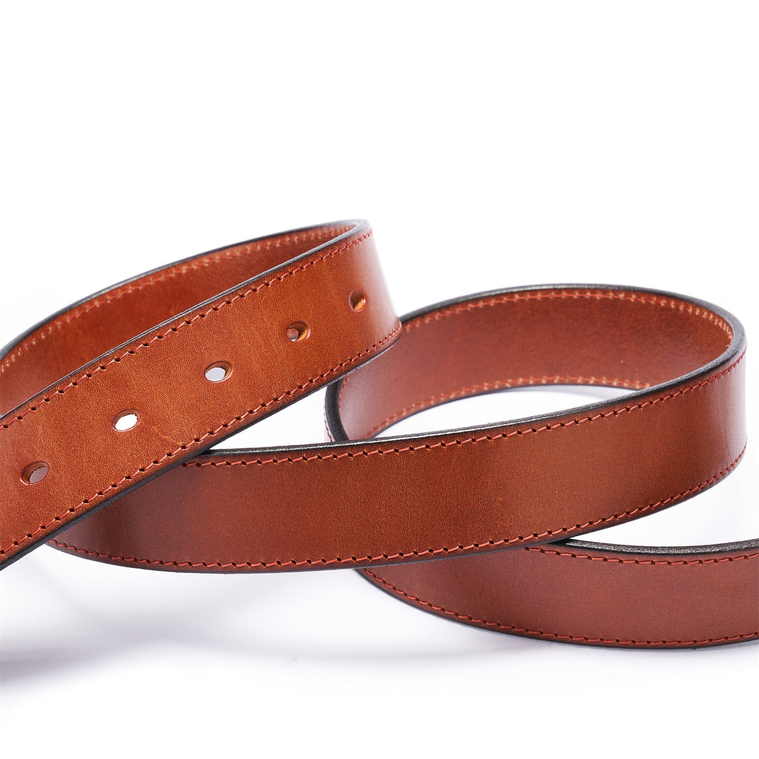 BELTLEY Unisex 1.25“ Light Brown Leather Belt - Classic & Stylish