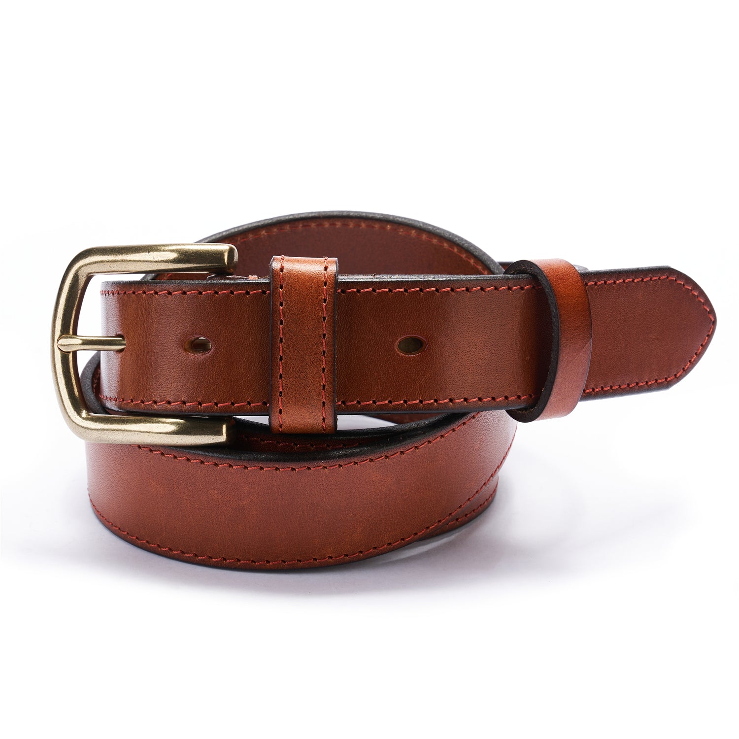 BELTLEY Unisex 1.25“ Light Brown Leather Belt - Classic & Stylish