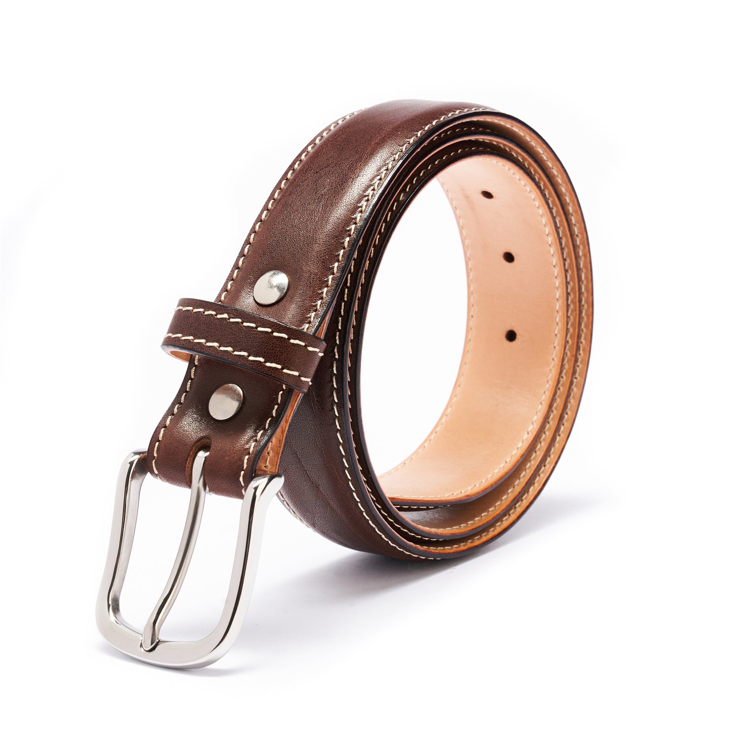 BELTLEY Unisex Coffee Brown Workwear Belt – 1.38” Full-Grain, Double-Layered