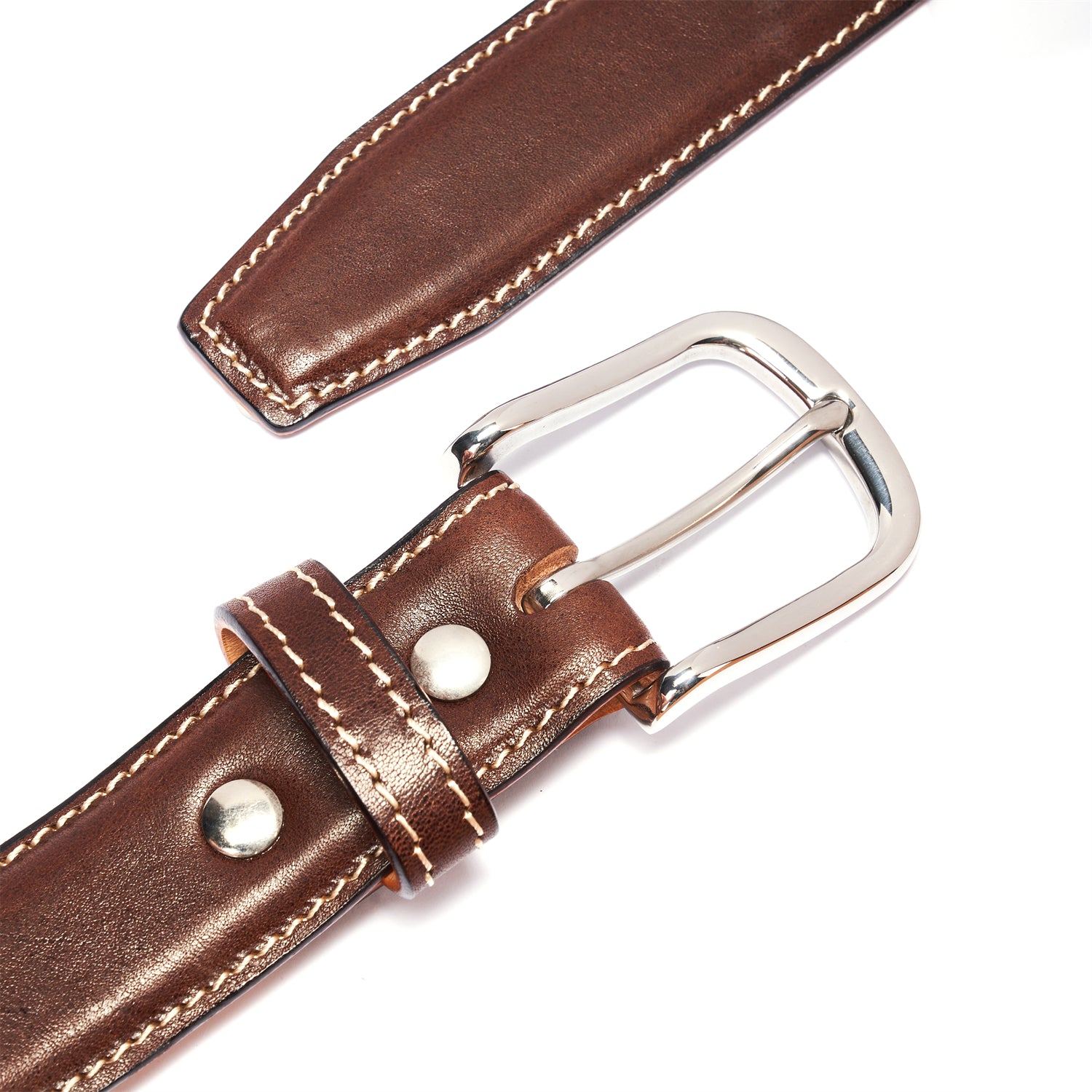 BELTLEY Unisex Coffee Brown Workwear Belt – 1.38” Full-Grain, Double-Layered