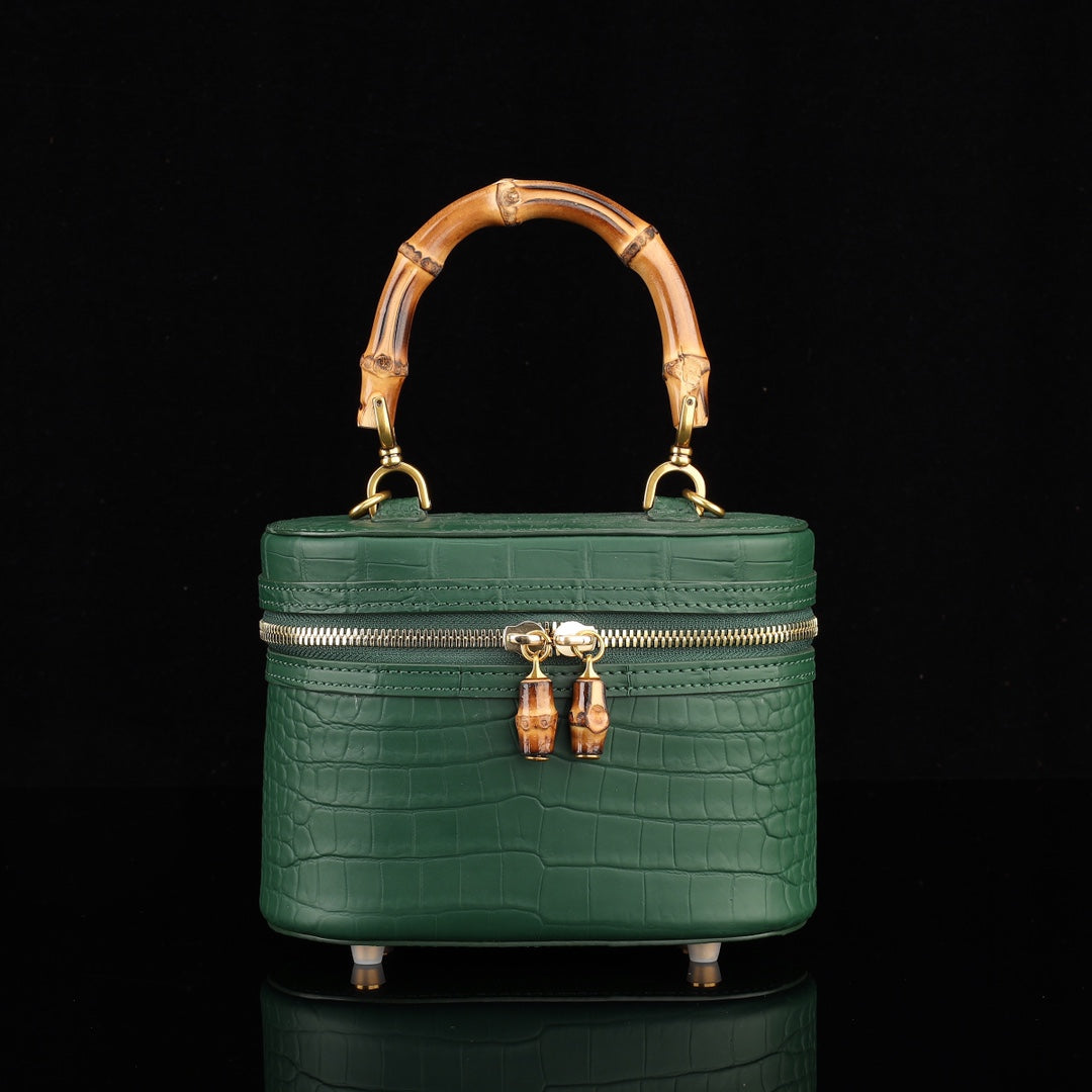 BELTLEY Vintage-Inspired Emerald Green Nile Crocodile Vanity Case