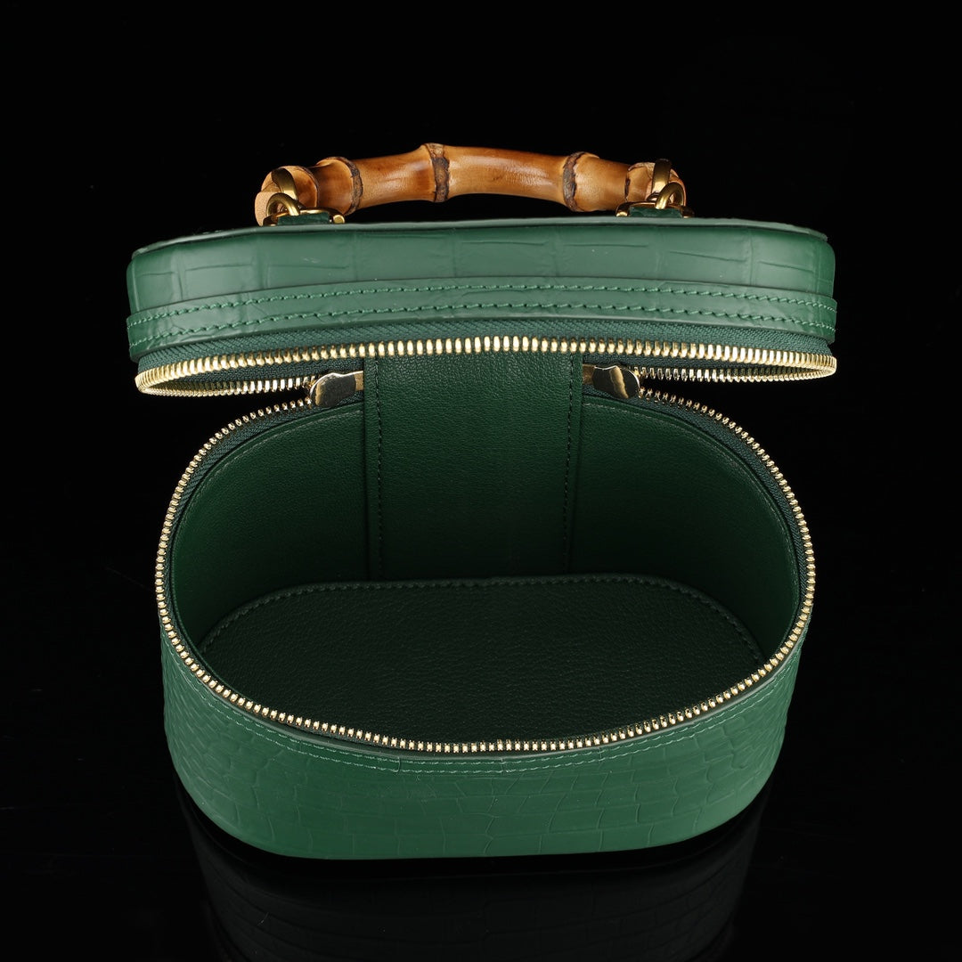 BELTLEY Vintage-Inspired Emerald Green Nile Crocodile Vanity Case
