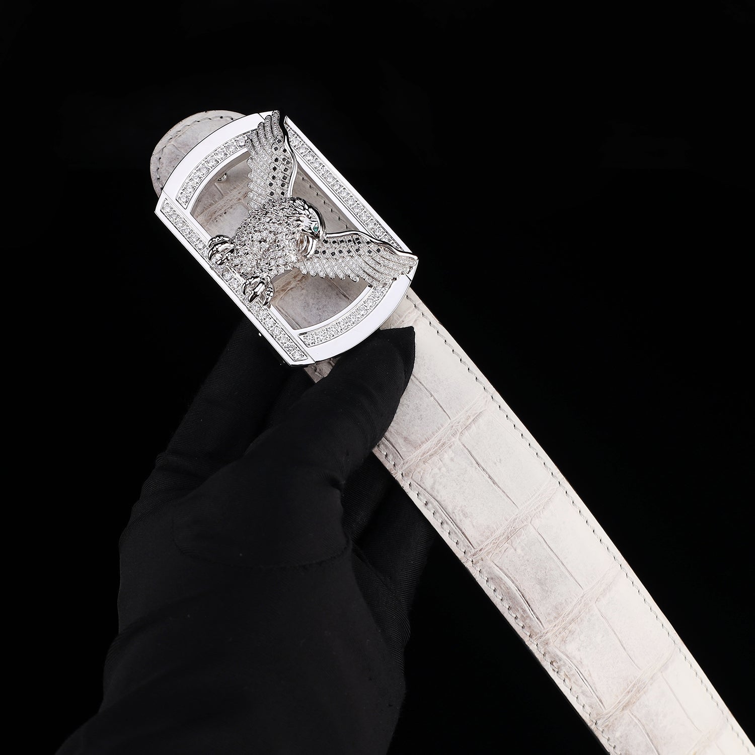 BELTLEY White Gradient Crocodile Belt – Himalayan Crocodile Belt