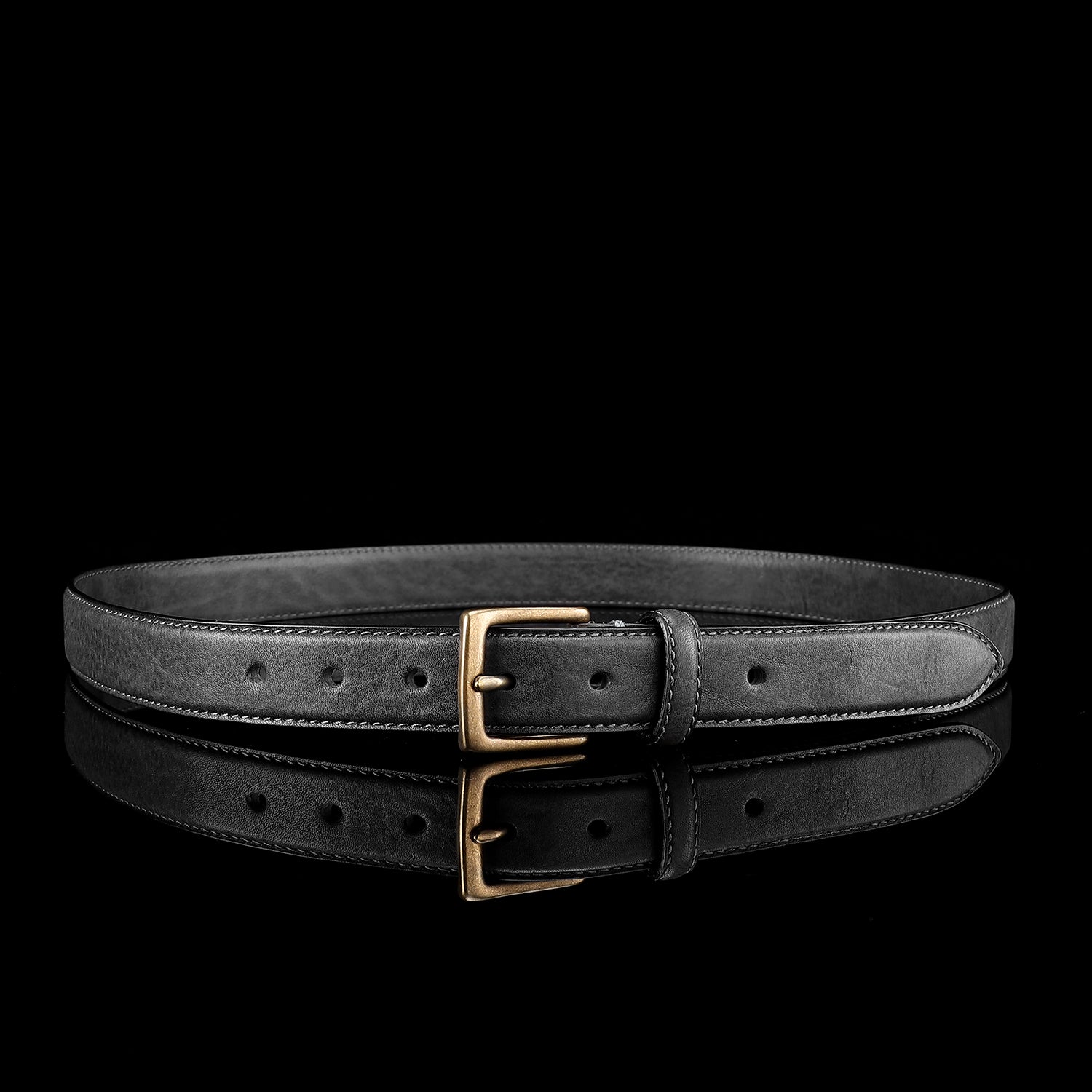 BELTLEY Women's Skinny Black Leather Belt | 28mm Width
