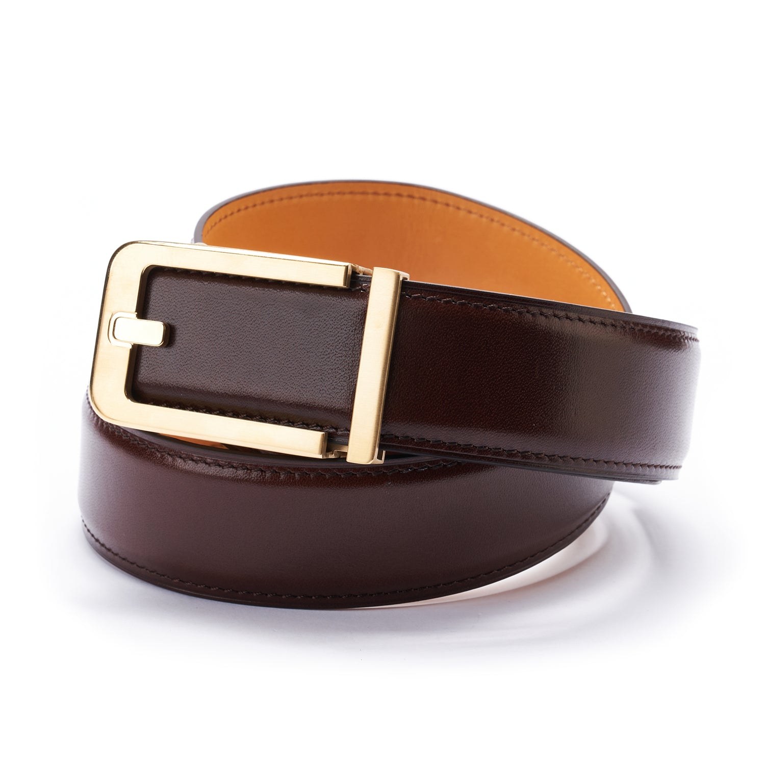BELTLEY Brown Italian Full-Grain Leather Belt  with Japanese Oak Leather Base Layer