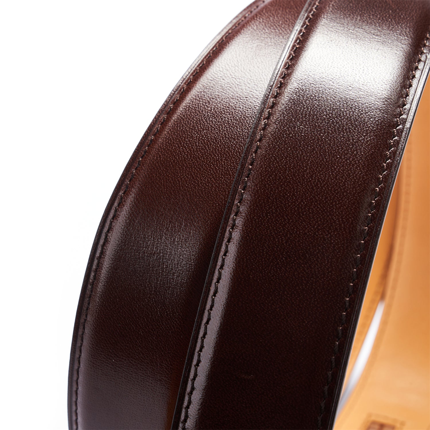 BELTLEY Brown Italian Full-Grain Leather Belt  with Japanese Oak Leather Base Layer