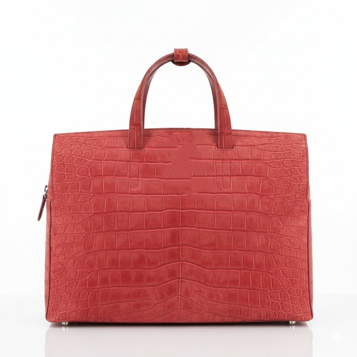 BELTLEY Sienna Red Crocodile Leather Office Bag–Men’s Business Briefcase