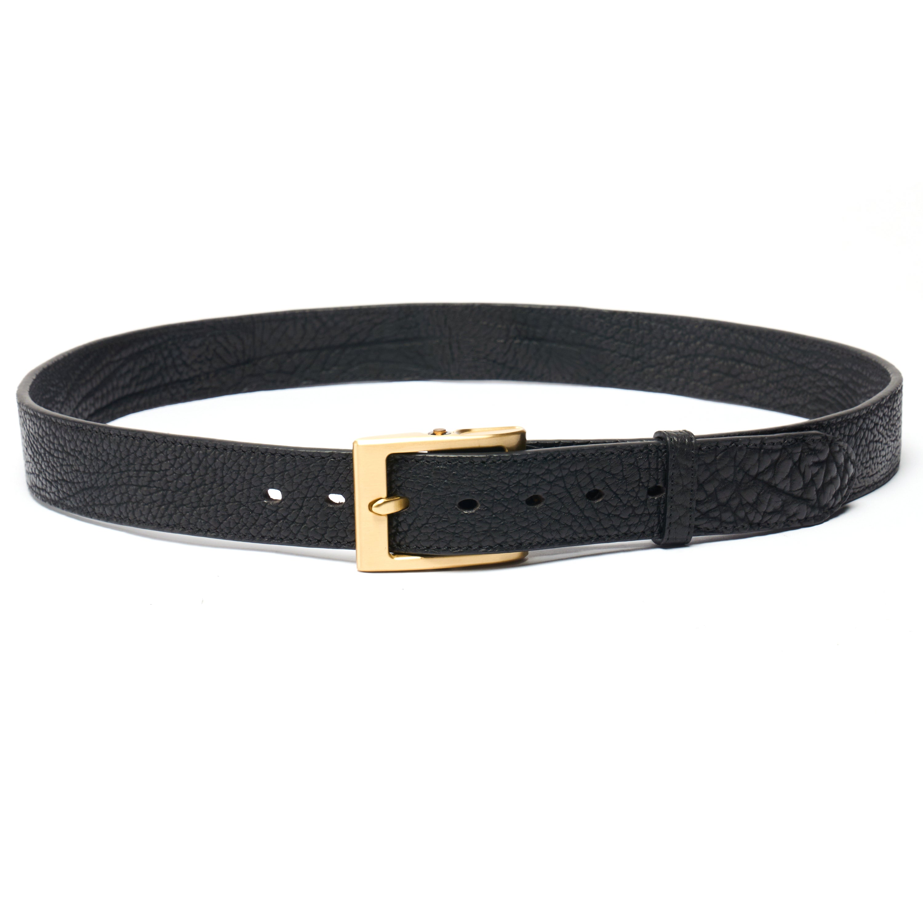 BELTLEY Black Savage-Grained Leather Belt( 100% Full-Grain)-1.50 inches WIDE