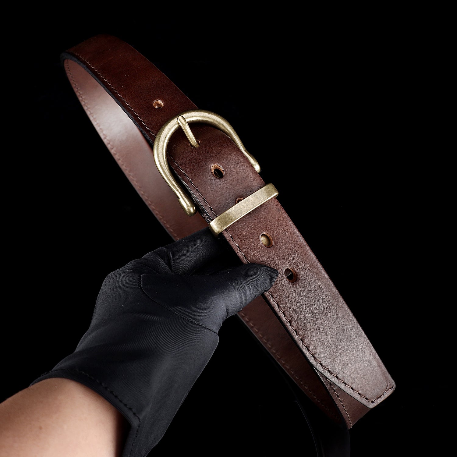 Beltley Brown Folded Double-Layer Full-Grain Leather Belt — 1.5 Inches
