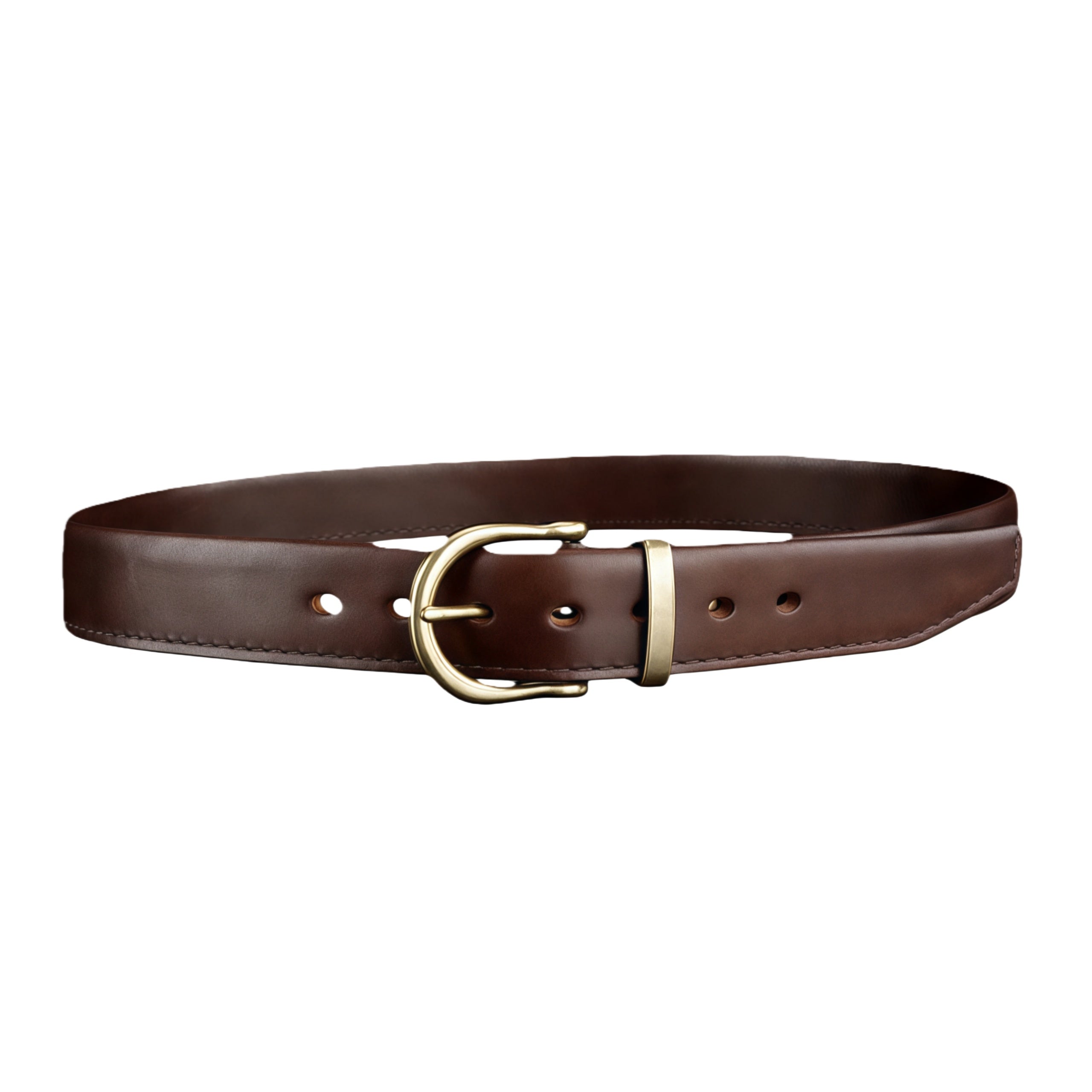 Beltley Brown Folded Double-Layer Full-Grain Leather Belt — 1.5 Inches