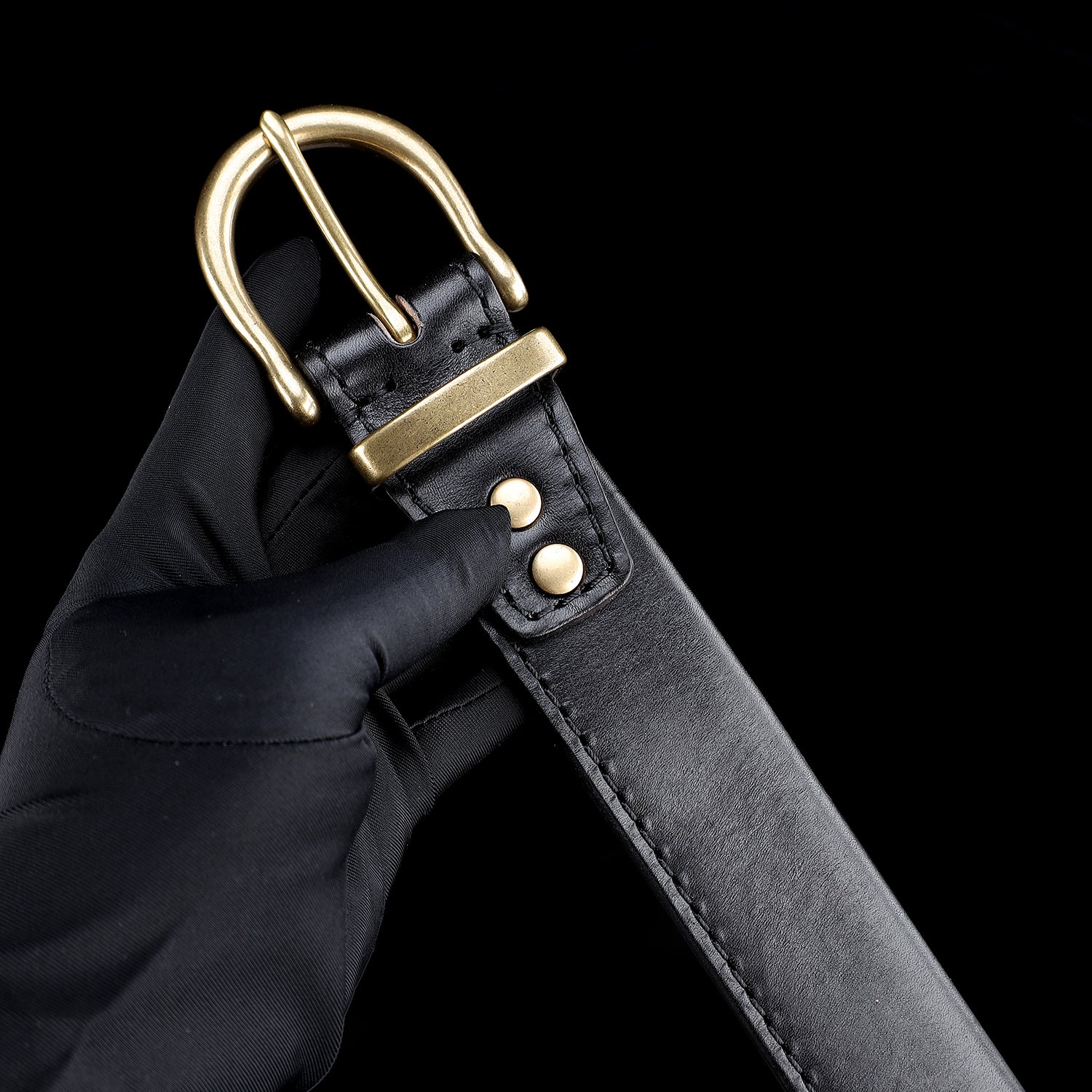 Beltley Folded Double-Layer Full-Grain Leather Belt — 1.5" (Black)