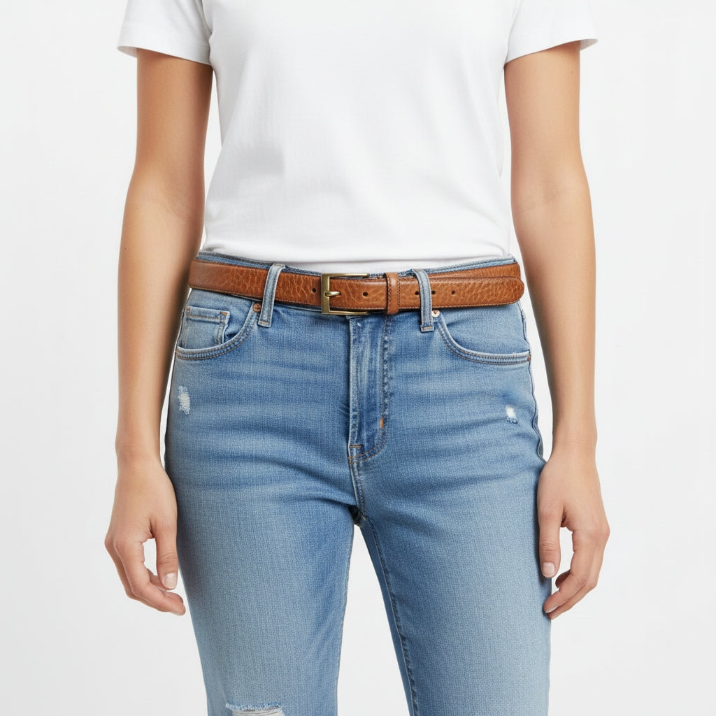 Beltley 1.1" Women's Distressed Tan Belt