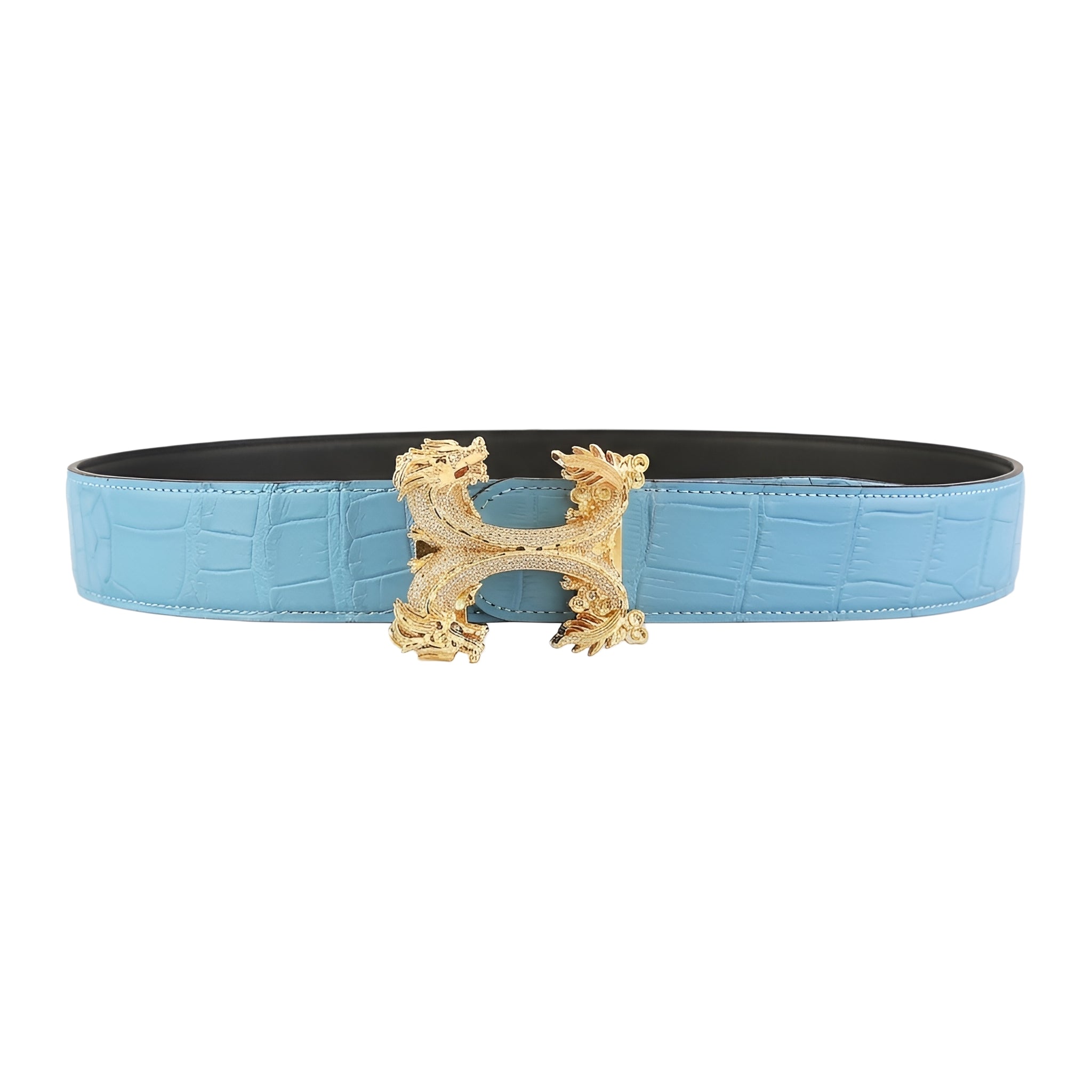 Exotic Nile Crocodile Belt for Men 1.5" Tiffany Blue