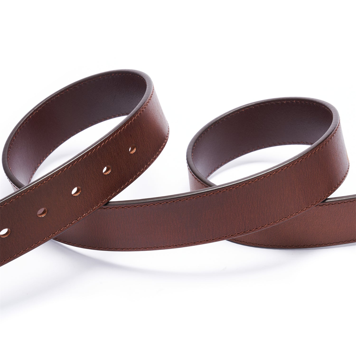 BELTLEY Classic Brown Full Grain Leather Distressed  Belt 1.25" Wide