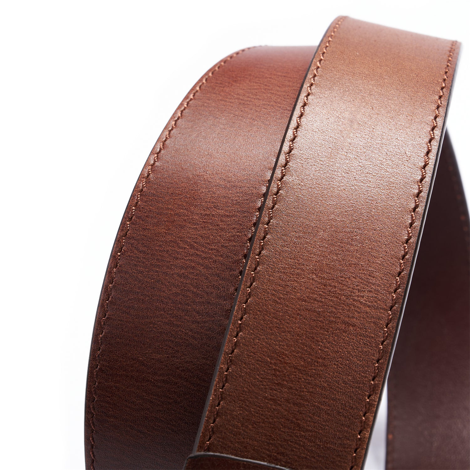BELTLEY Classic Brown Full Grain Leather Distressed  Belt 1.25" Wide