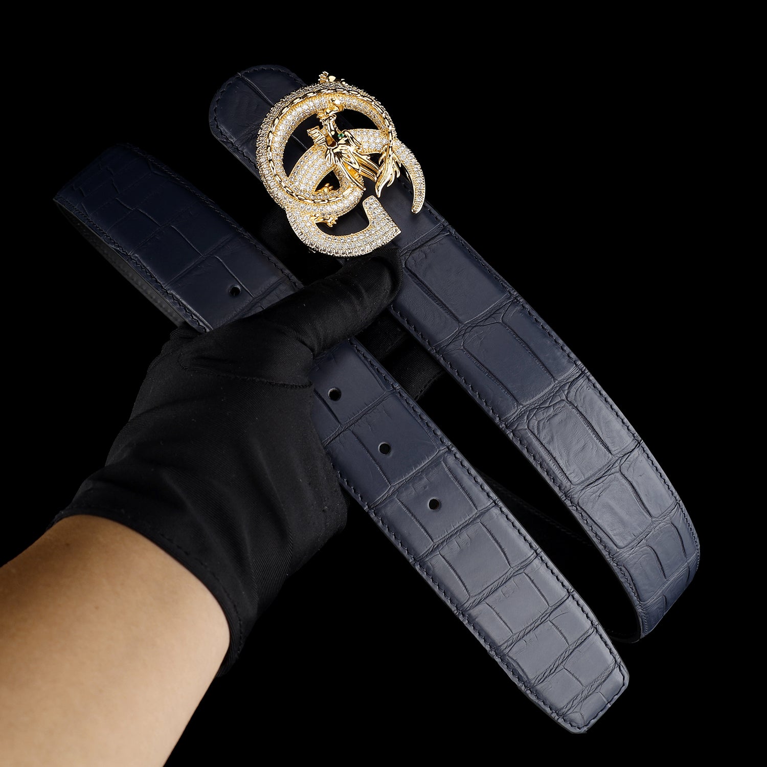 Crocodile Leather Belt for Men – Matte Finish with 3D Dragon G Buckle — additional view 11 | BELTLEY