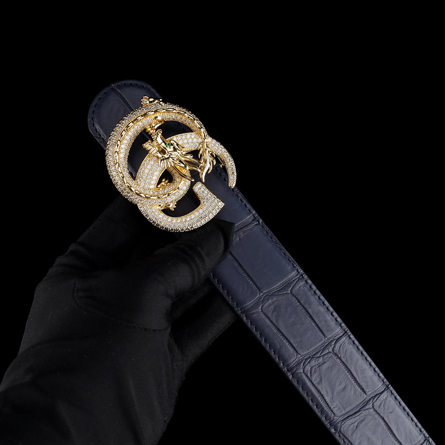 Crocodile Leather Belt for Men – Matte Finish with 3D Dragon G Buckle — additional view 15 | BELTLEY
