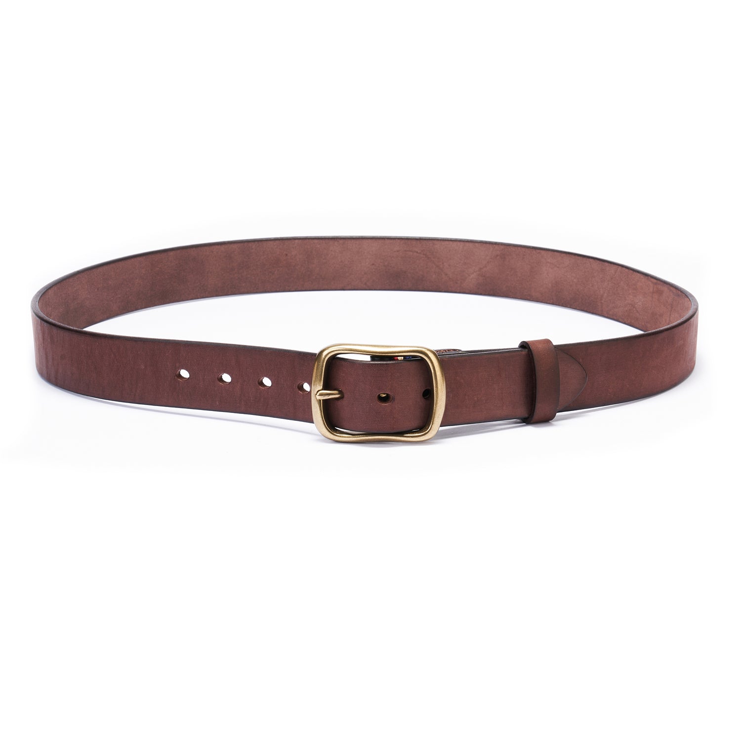 100% Full-Grain Leather with Solid Brass Buckle in Vintage Saddle Brown