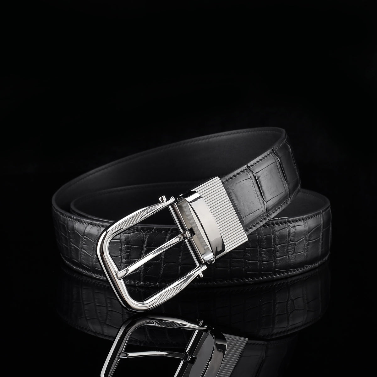 Genuine Alligator Leather Belt by BELTLEY