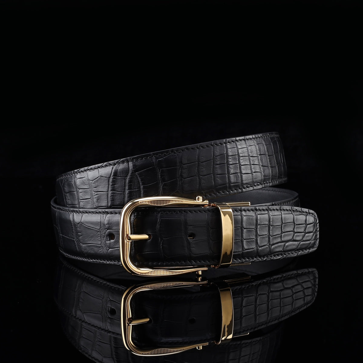 Genuine Alligator Leather Belt by BELTLEY