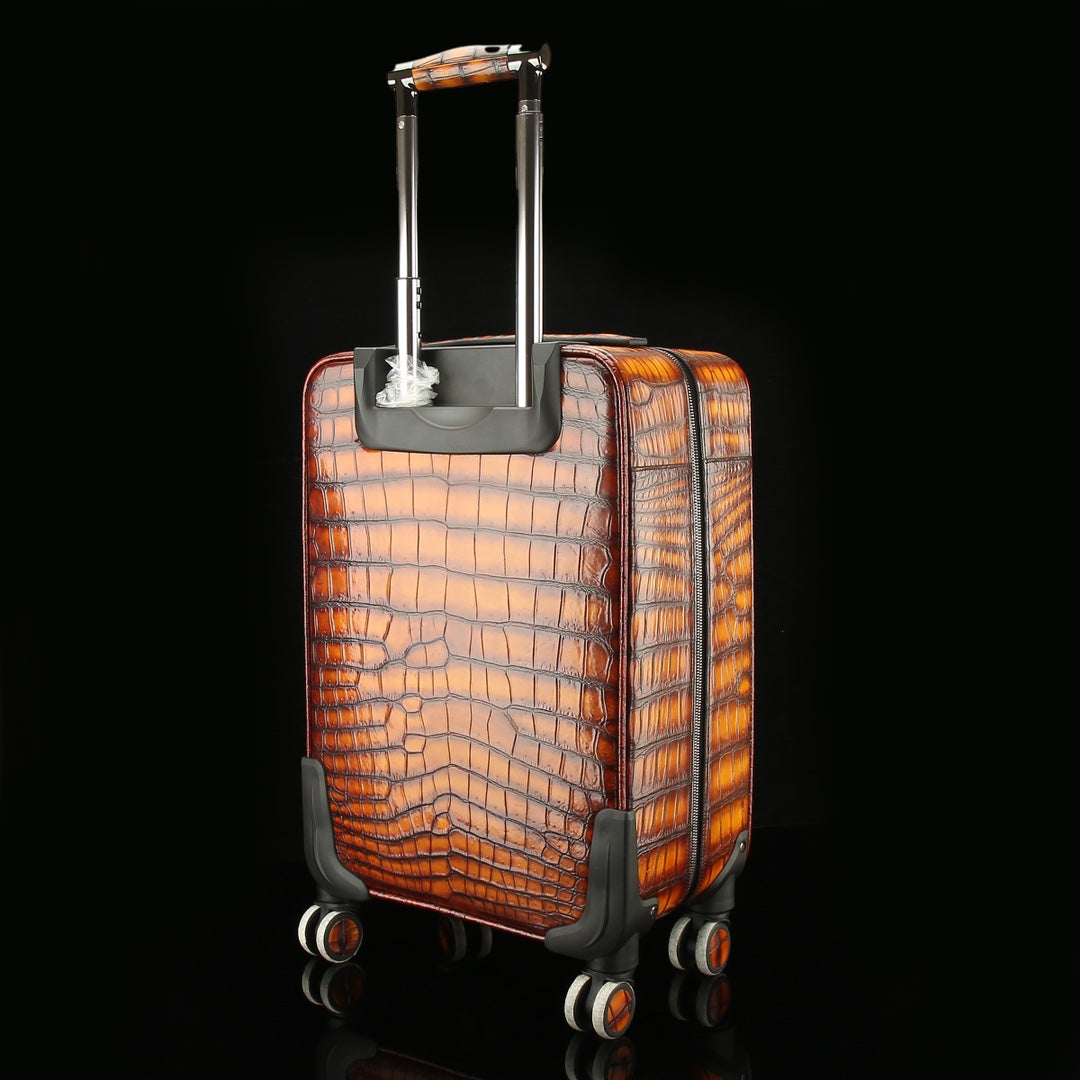 BELTLEY Hand-Burnished Nile Crocodile Spinner Luggage