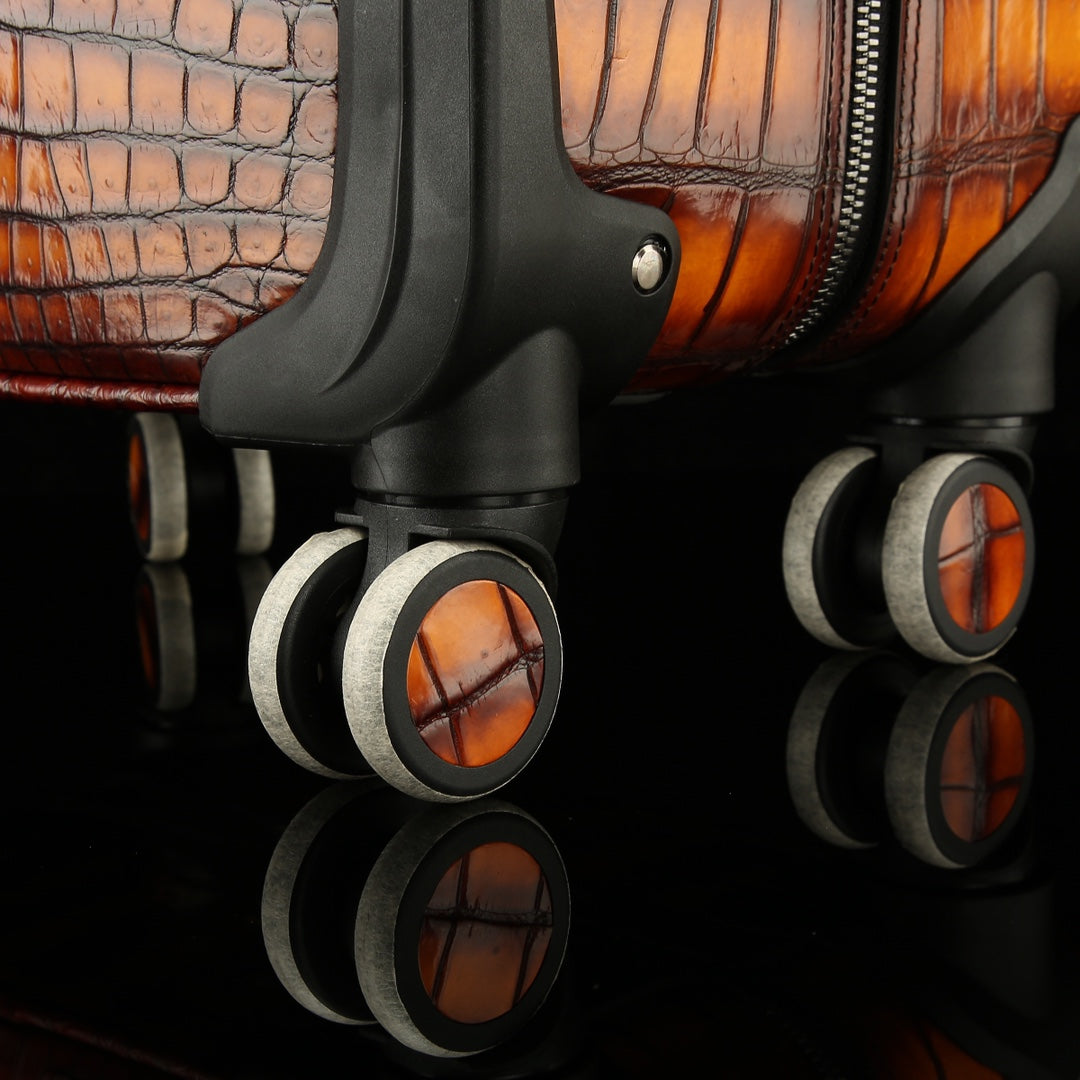 BELTLEY Hand-Burnished Nile Crocodile Spinner Luggage