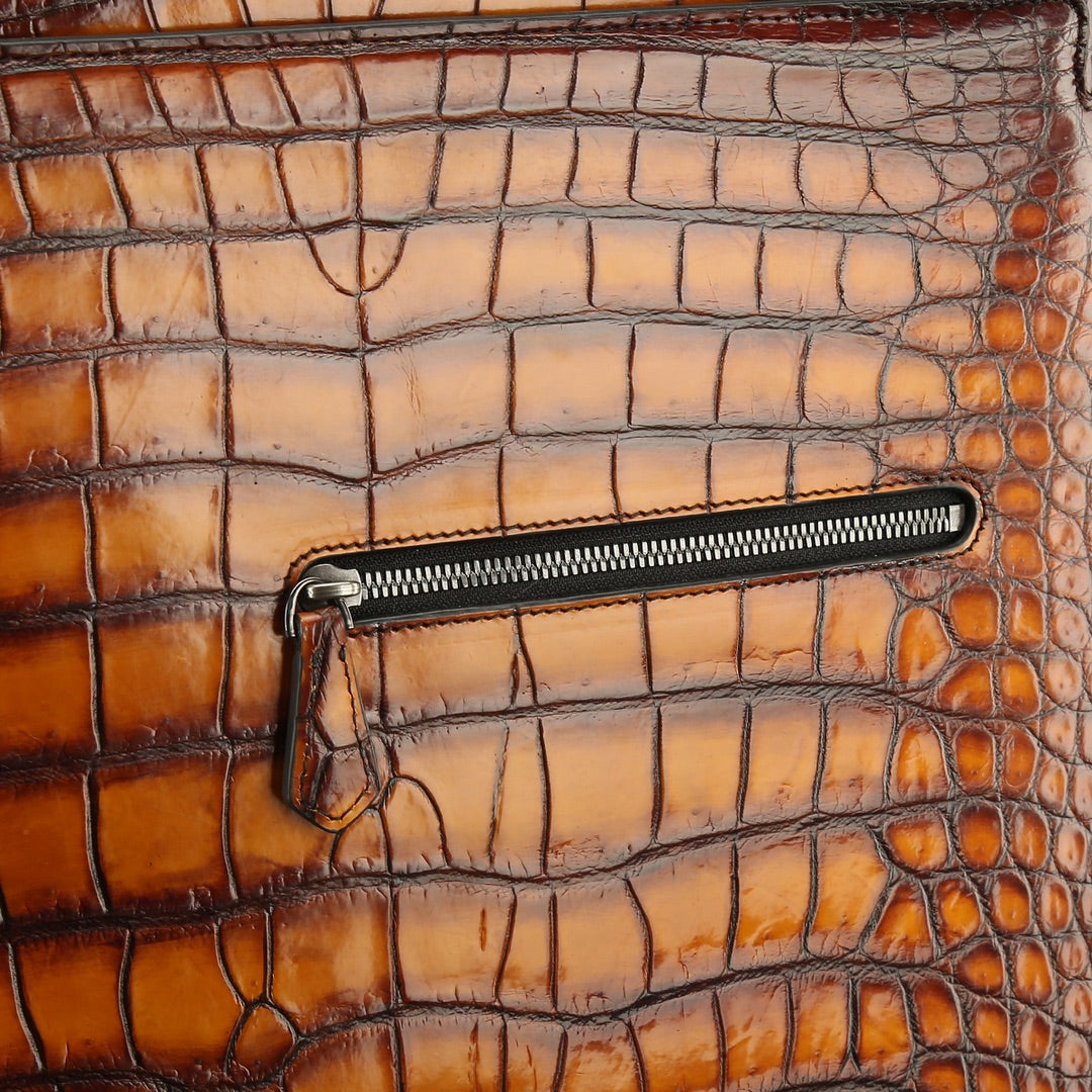 BELTLEY Hand-Burnished Nile Crocodile Spinner Luggage