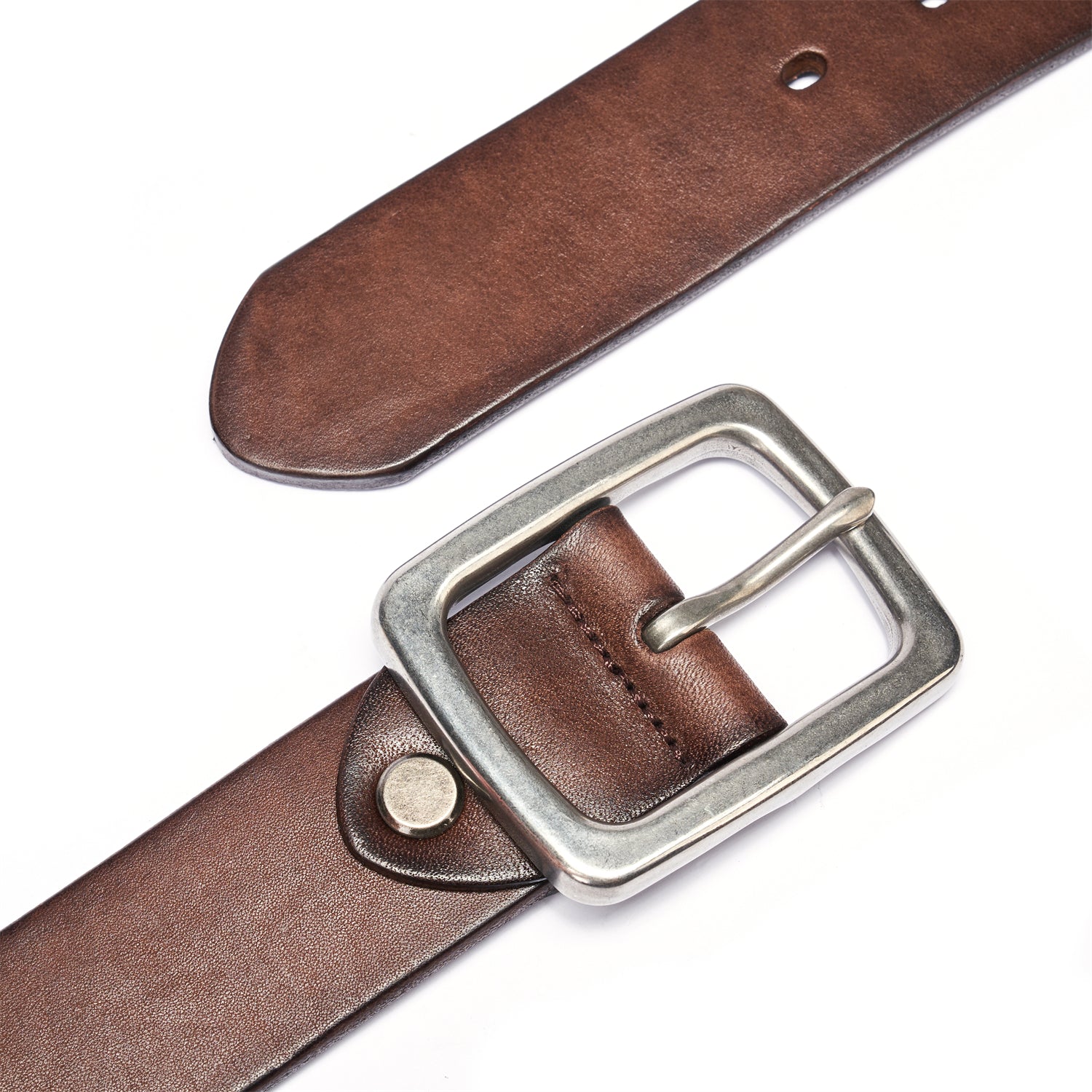 BELTLEY Black Heritage Belt – 38mm Full-Grain Leather with Stainless S