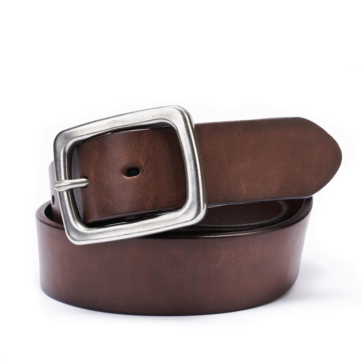 BELTLEY Black Heritage Belt – 38mm Full-Grain Leather with Stainless S