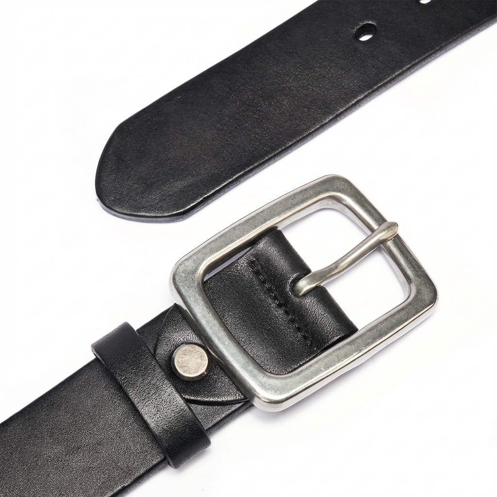 BELTLEY Black Heritage Belt – 38mm Full-Grain Leather with Stainless Steel Buckle-Extra Long