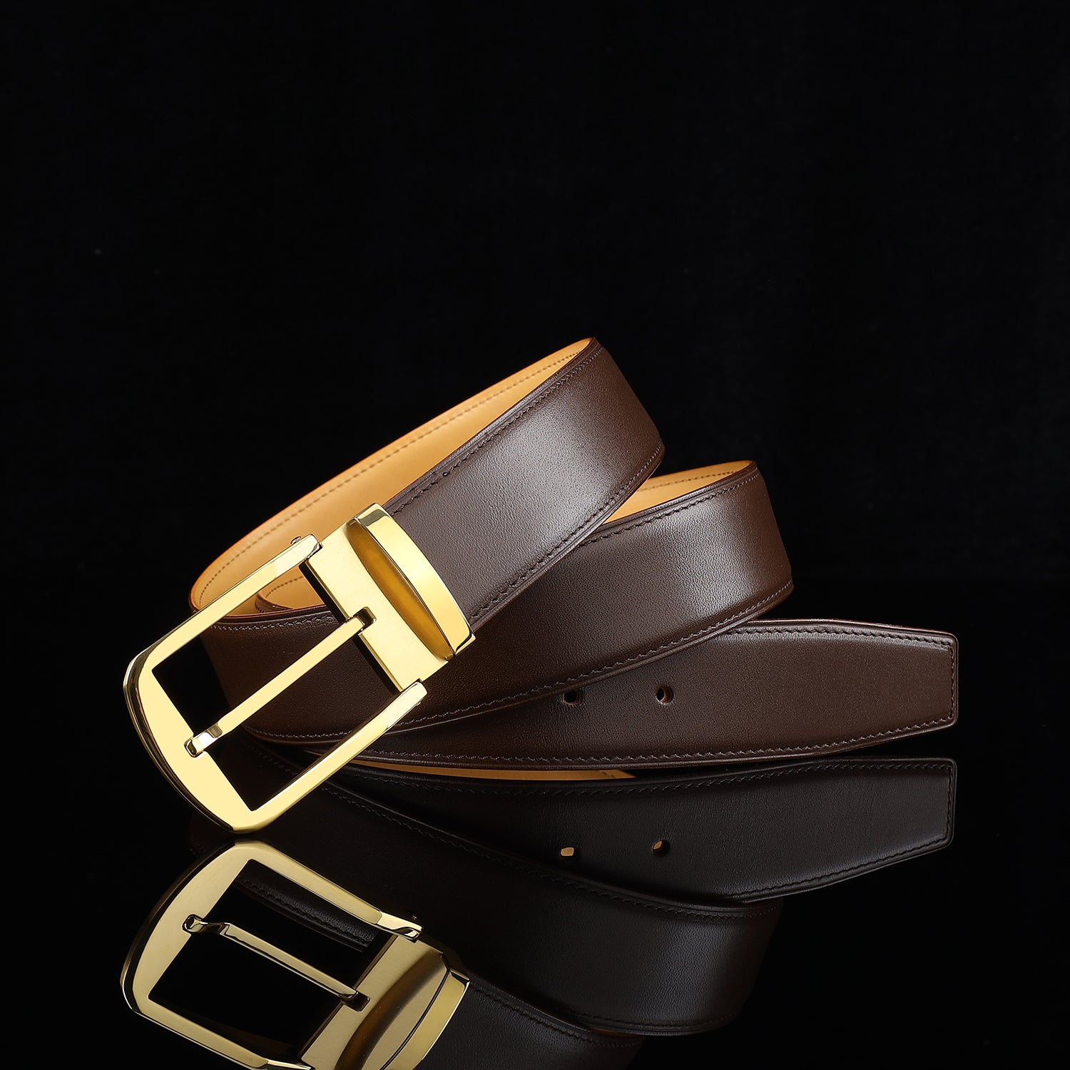 BELTLEY  Men’s Calfskin Dress Belt 1.5 Inches (38mm)
