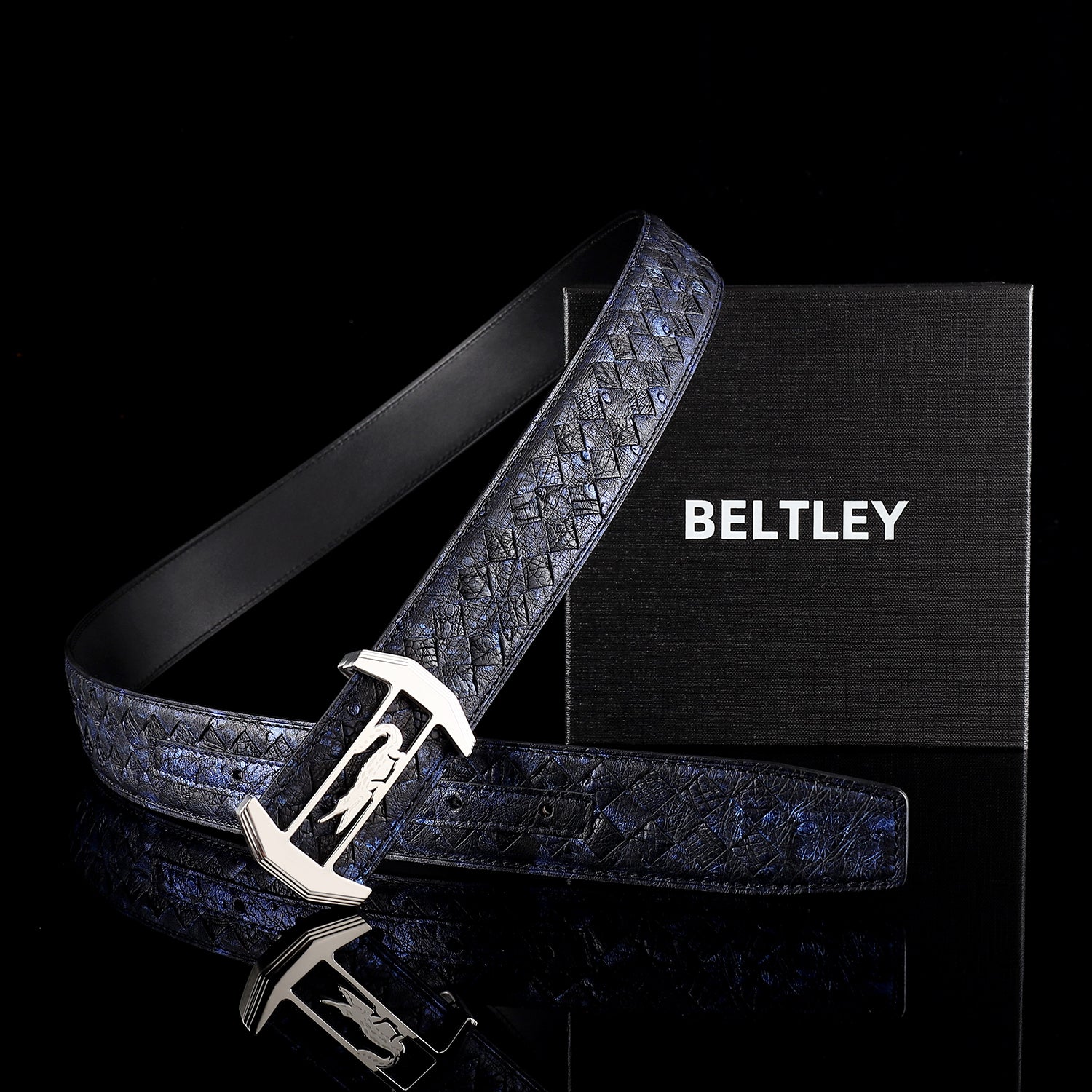 Men’s Handwoven Ostrich Leather Belt By BELTLEY — additional view 15 | BELTLEY